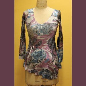 Cute Multicolor Silky Top, Size S